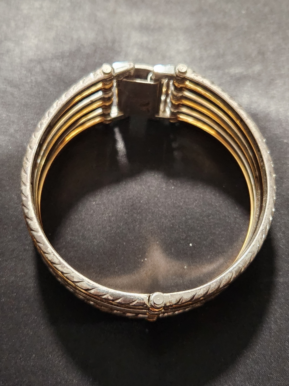 Brighton Gold and Silver Engraved Bangle Set - Picture 4 of 7